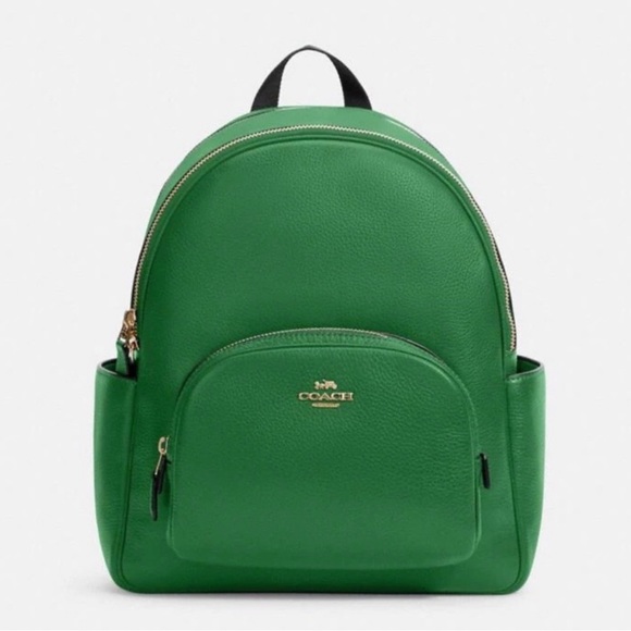Green Leather Coach Backpack 🎒 - Picture 1 of 16